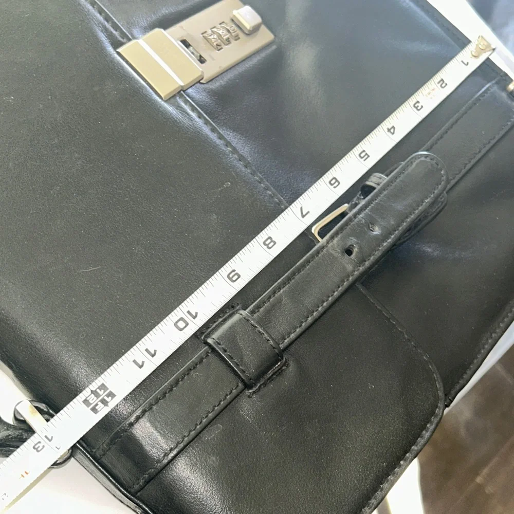 Elegant Black Leather Briefcase by Latico